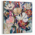 Vibrant Abstract Botanical Canvas - Contemporary Floral Wall Art