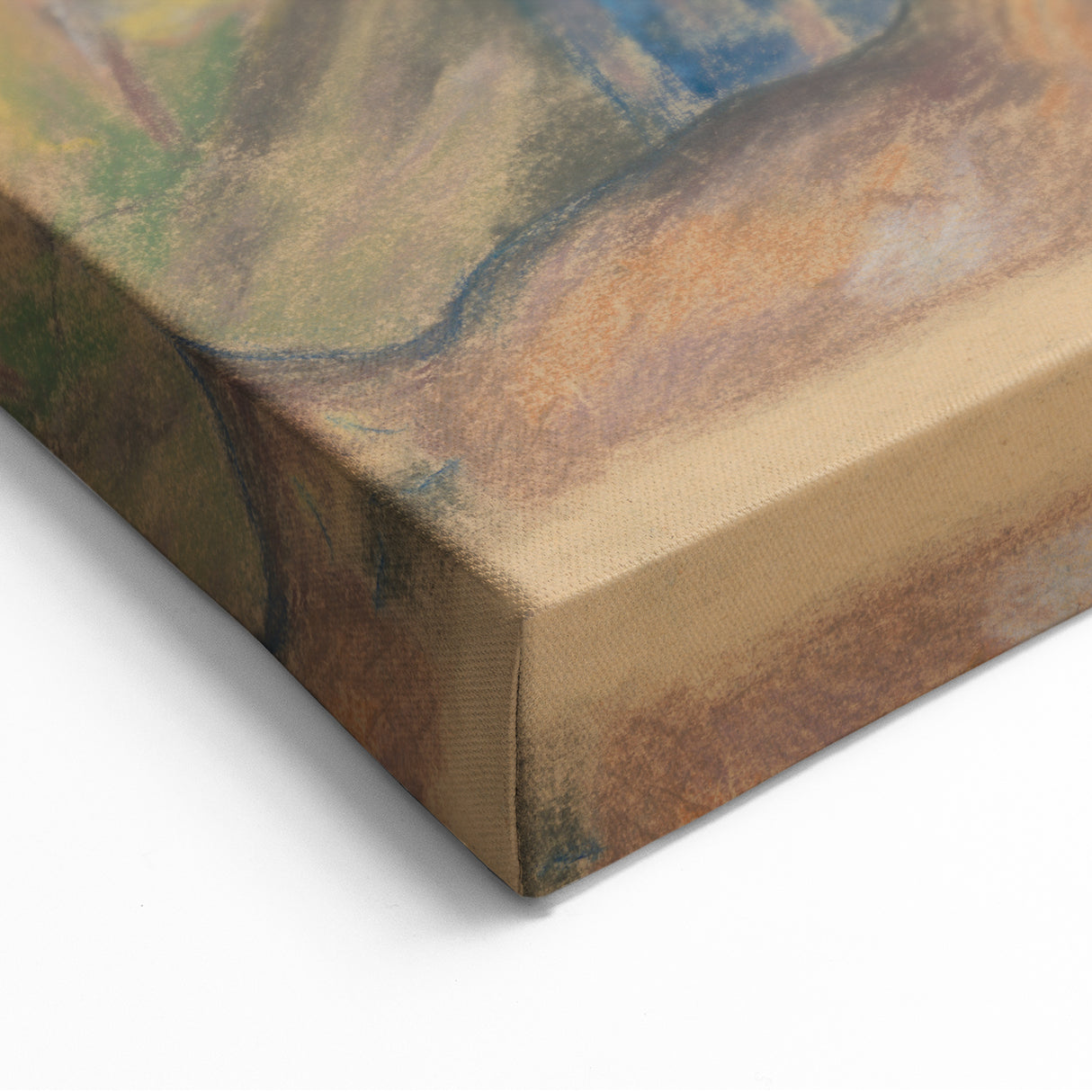 Expressionist Landscape – Girl with Dog Pastel Canvas Print