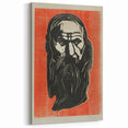 Expressionist Art - Bold Old Man Portrait in Black and Red Tones