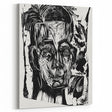 Expressionist Art - Monochrome Portrait in Bold Woodcut Style