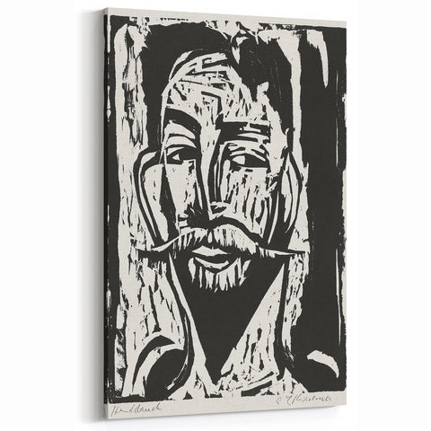 Expressionist Art - Striking Monochrome Portrait in Abstract Style