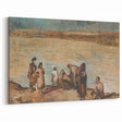 Expressionist Art - Serene River Scene with Human Figures