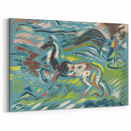 Expressionist Art - Vibrant Abstract Horse in Dynamic Landscape