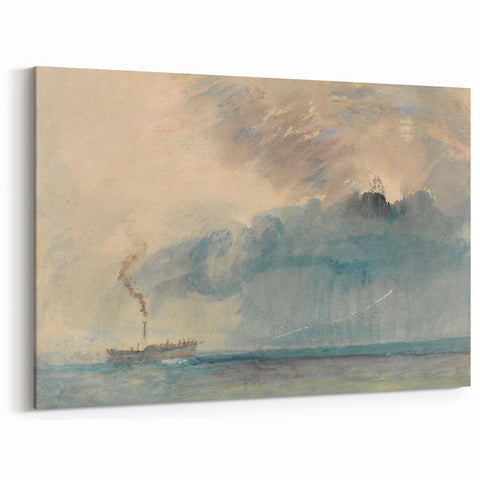 Romantic Art Prints: Paddle Steamer in a Storm - Historical Wall Art