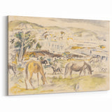 Expressionist Art - Horses in Landscape by Jules Pascin