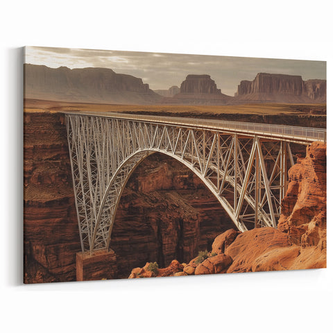 Landscape Bridge Wall Art - Scenic Canyon View Canvas Print