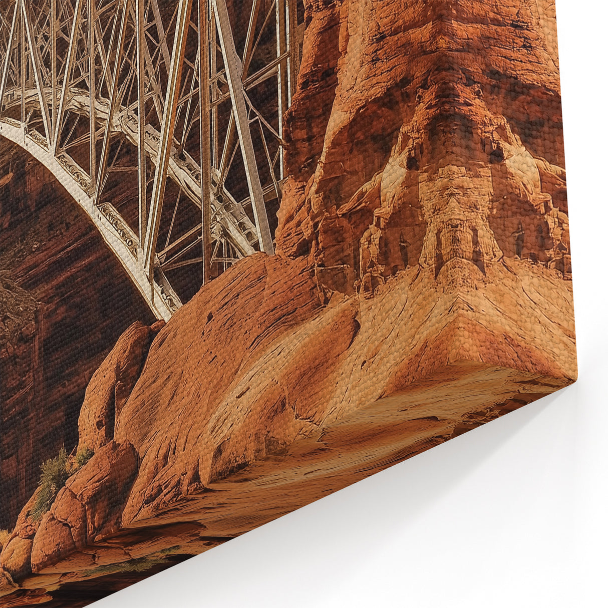 Landscape Bridge Wall Art - Scenic Canyon View Canvas Print