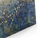 Serene Floral Abstract Canvas - Blue and White Botanical Artwork