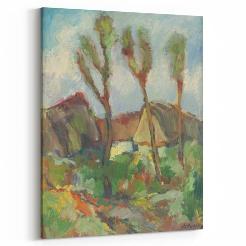Modern Wall Art - Abstract Landscape with Vibrant Natural Hues