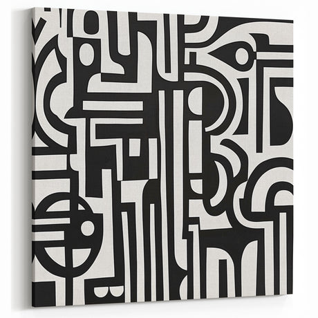 Black and White Abstract Design - Geometric Modern Wall Art
