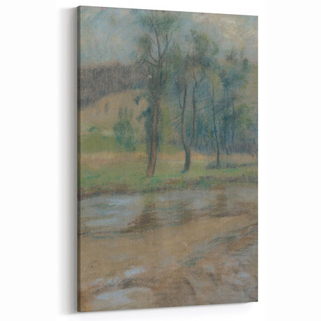 Modern Wall Art: Trees by the River – Serene Abstract Landscape