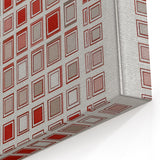 Red and Beige Geometric Squares - Modern Abstract Wall Art