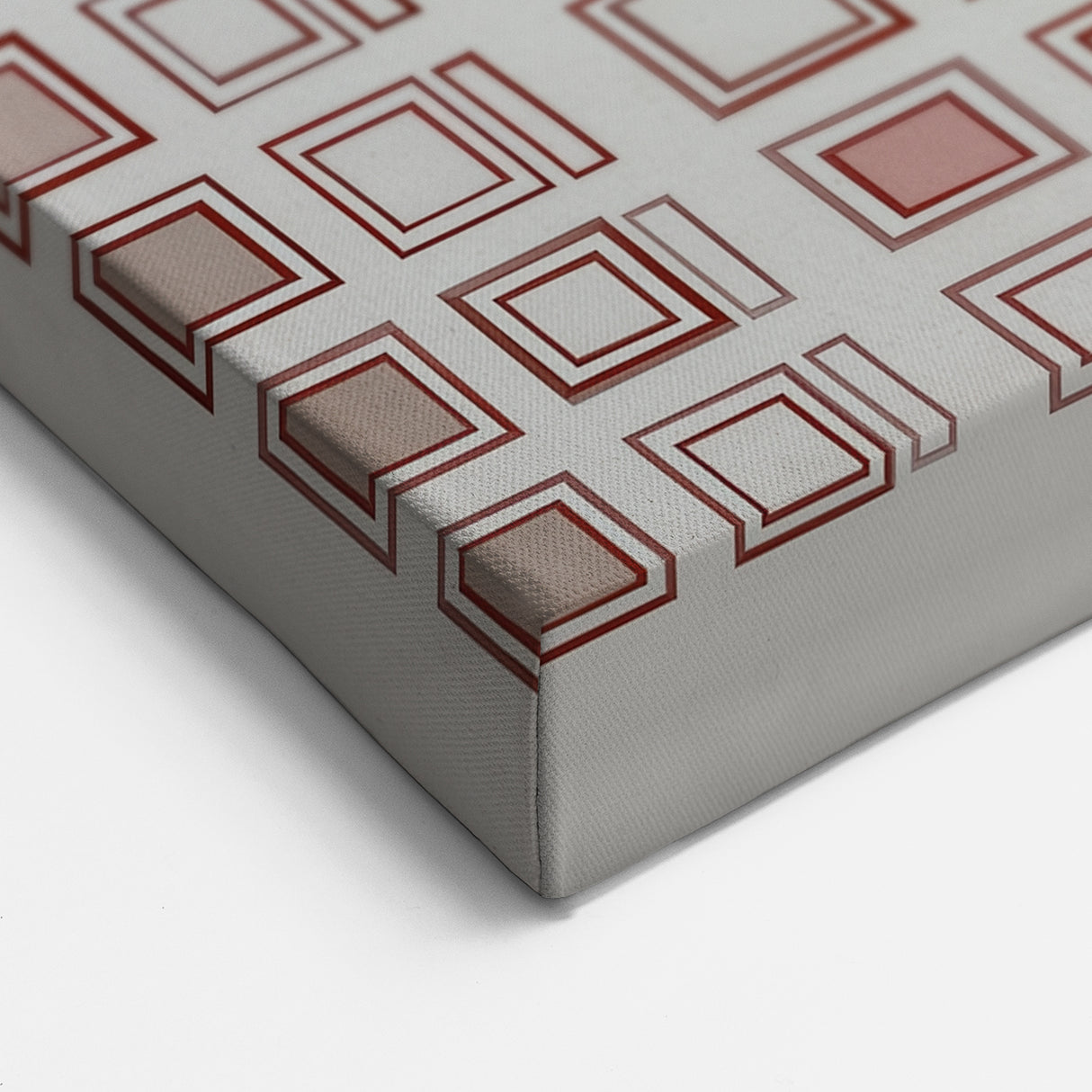 Red and Beige Geometric Squares - Modern Abstract Wall Art