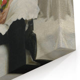 Modern Wall Art: Young Woman in White – Elegant Portrait Masterpiece