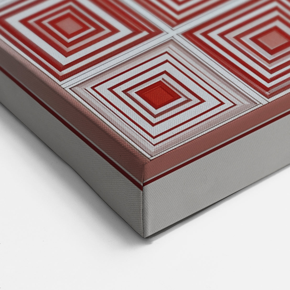 Red and White Geometric Squares - Abstract Modern Wall Art