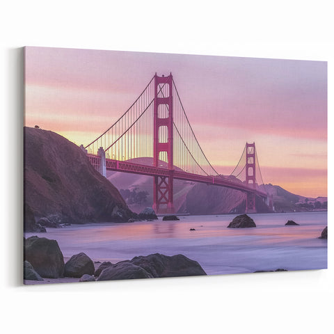 Golden Gate Bridge at Sunset - Iconic Coastal Landscape Art