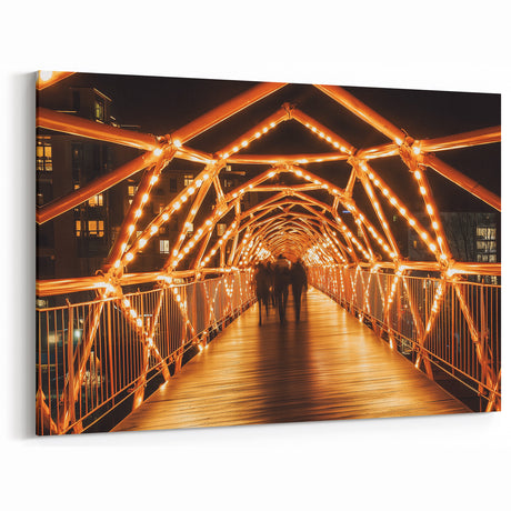 Bridge Photography Prints - Vibrant Night Walkway