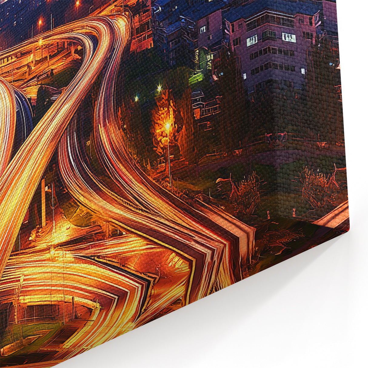 Scenic Bridge Art - Illuminated Urban Highways at Dusk