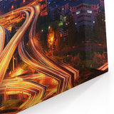 Scenic Bridge Art - Illuminated Urban Highways at Dusk