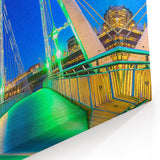 Scenic Bridge Art - Modern Green Illuminated Arch
