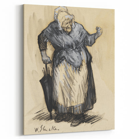 Modern Wall Art: William Glackens’ Sketch – Expressive Charcoal Drawing