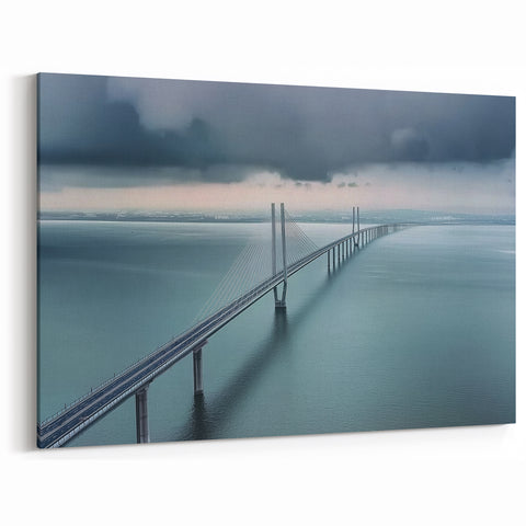 Elegant Bridge Photography Wall Art – Serene Ocean View