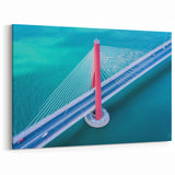Bridge Photography Prints – Aerial Red Cable Bridge
