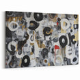 Geometric Abstract Wall Art - Dynamic Black, White, and Gold Design