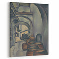Expressionist Art of Barrel-Laden Courtyard - Abstract Expressionism Print