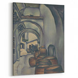 Expressionist Art of Barrel-Laden Courtyard - Abstract Expressionism Print