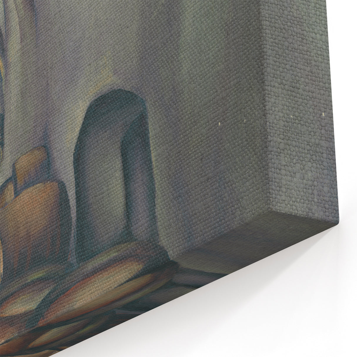 Expressionist Art of Barrel-Laden Courtyard - Abstract Expressionism Print