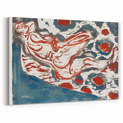 Ernst Ludwig Kirchner's Reclining Nude - Abstract Expressionist Print