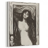 Edvard Munch's Madonna - Iconic Black and White Expressionist Print