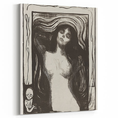 Edvard Munch's Madonna - Iconic Black and White Expressionist Print