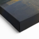 Abstract Geometric Wall Art - Blue and Gold Modern Design for Living Rooms