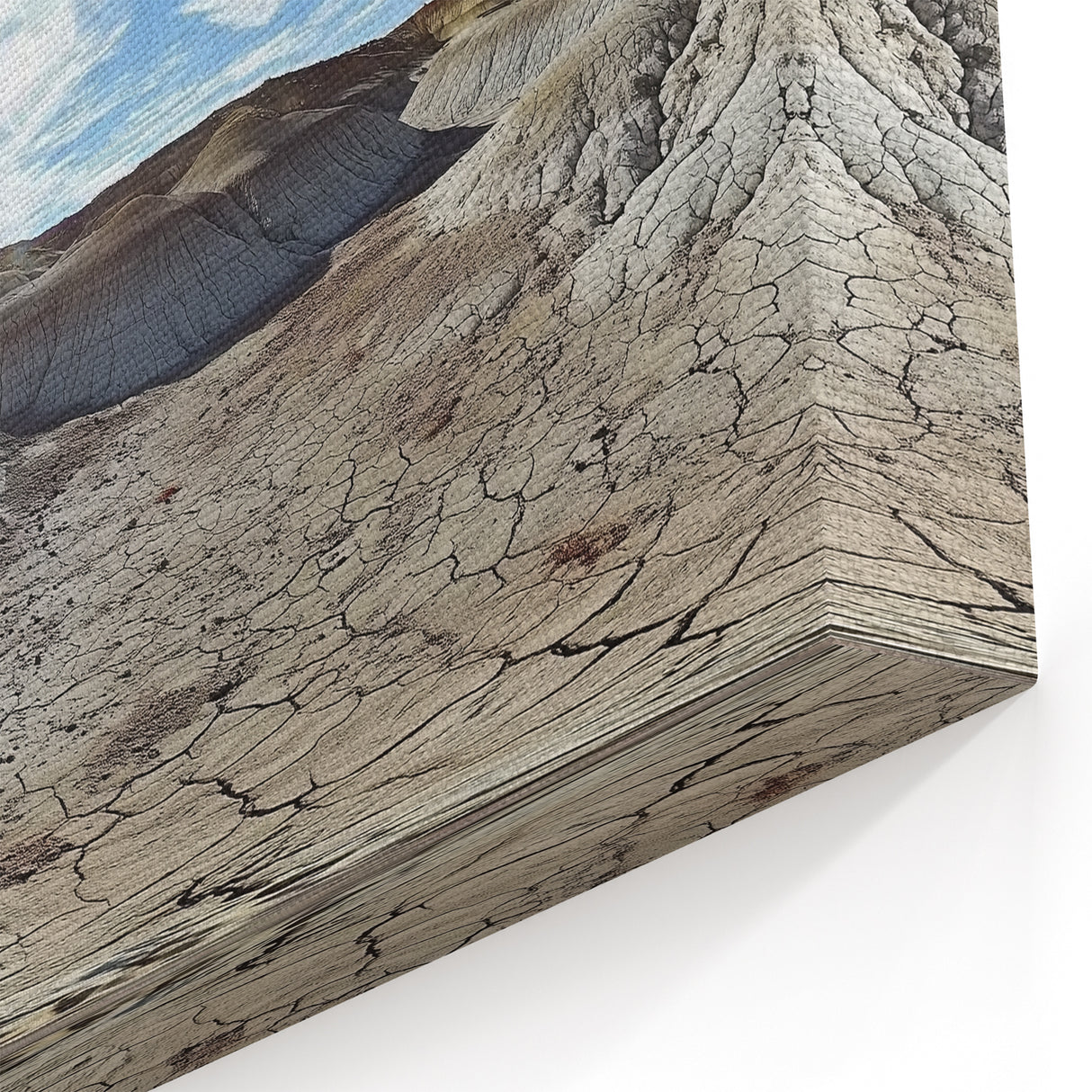 Desert Canyon Landscape Art - Blue Sky and Cracked Earth Canvas Prints