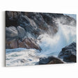 Ocean Waves Crashing Art - Dramatic Coastal Rock Canvas Prints