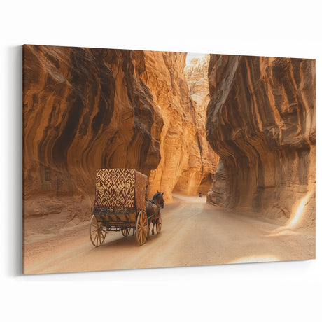 Desert Caravan Canyon Art - Serene Sandstone Canvas Prints