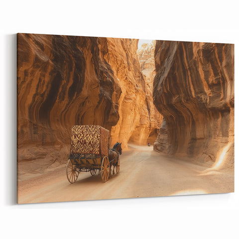 Desert Caravan Canyon Art - Serene Sandstone Canvas Prints