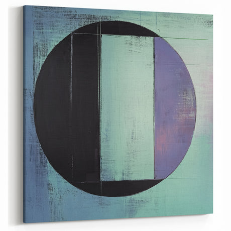 Modern Geometric Wall Art - Teal and Violet Abstract Circle Design