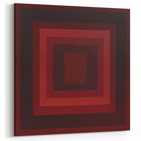 Abstract Geometric Paintings - Bold Red and Black Square Wall Art
