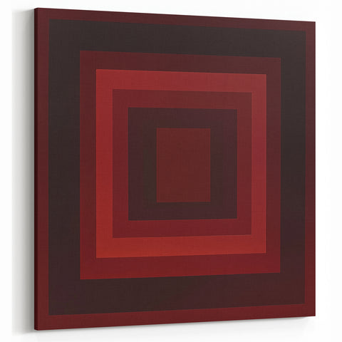 Abstract Geometric Paintings - Bold Red and Black Square Wall Art