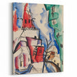Modern Wall Art: Abstract Church Scene with Bold Colors