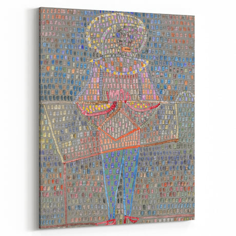 Modern Wall Art: Boy in Vibrant Mosaic-Inspired Fancy Dress
