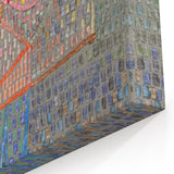Modern Wall Art: Boy in Vibrant Mosaic-Inspired Fancy Dress