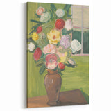 Modern Wall Art: Vibrant Floral Bouquet in a Rustic Vase