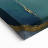 Abstract Geometric Paintings - Teal and Gold Contemporary Wall Decor