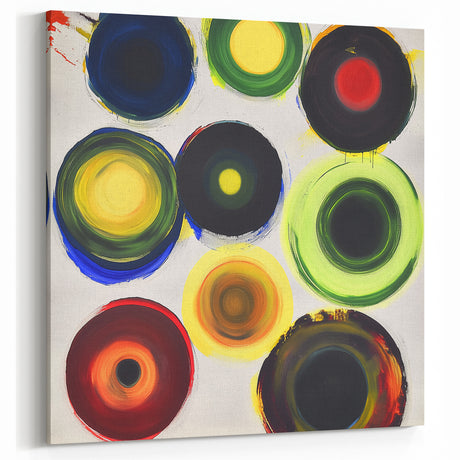 Modern Geometric Art Prints - Colorful Circular Abstract Canvas Decor