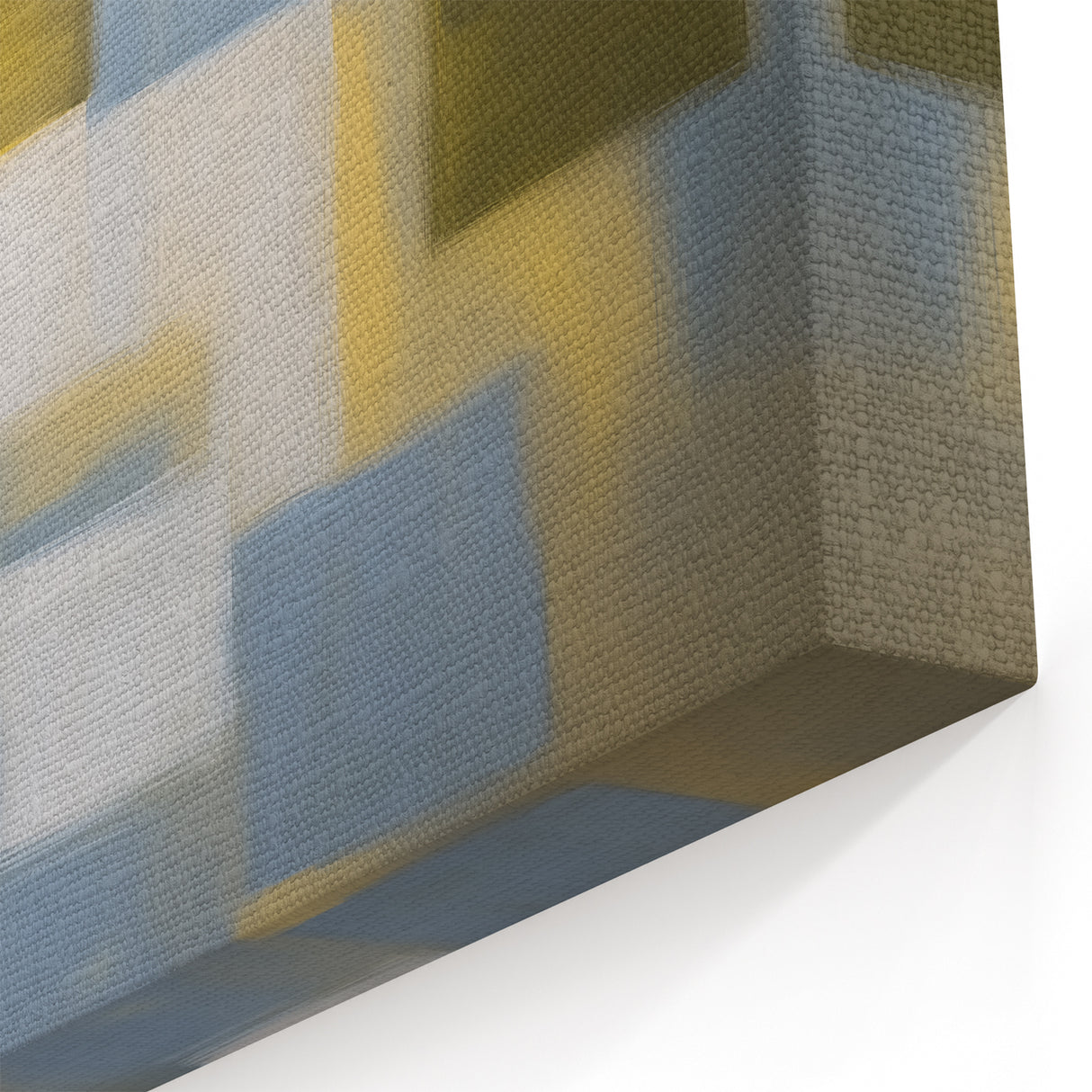 Geometric Abstract Wall Art - Olive Green and Blue Modern Canvas