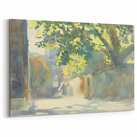 Romanticism Art - Sunlit Wall Under a Tree by John Singer Sargent